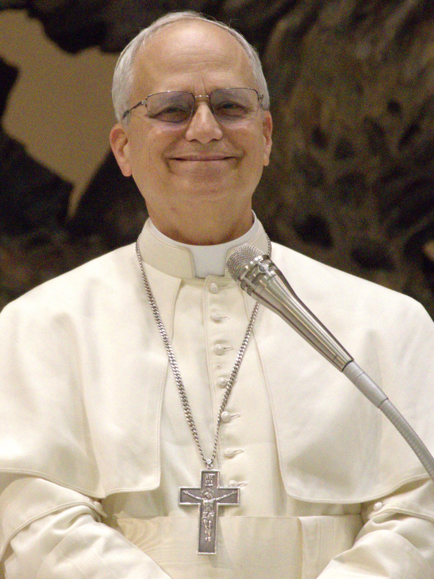 El Papa León XIV durante su audiencia con los medios de comunicación el 12 de mayo de 2025